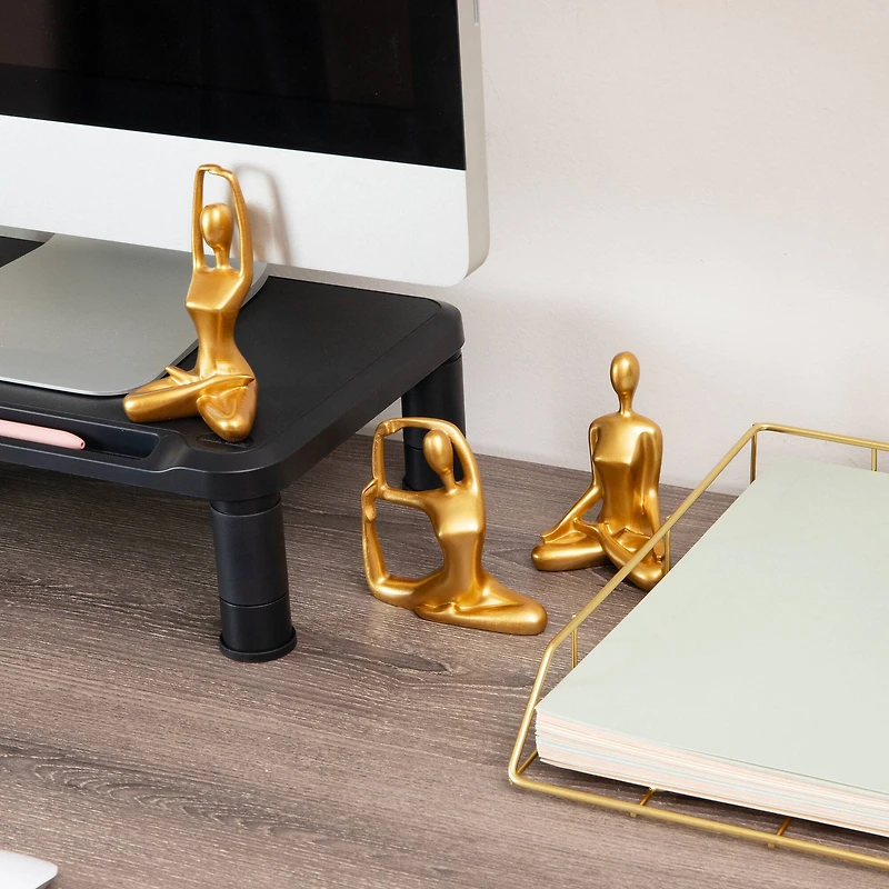 Mind Reader Yoga Figurine Set, Set of 3, Gold