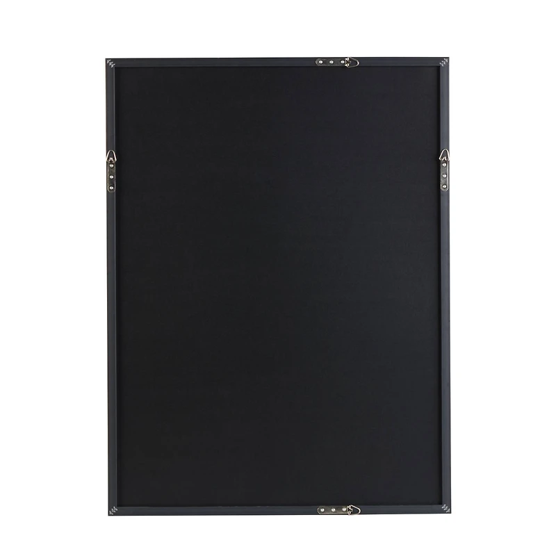  30" x 39" White Wooden Abstract Geometric Shape Framed Wall Art with Gold Accents