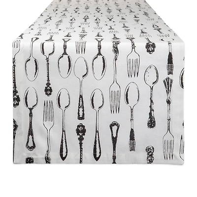 DII® 72" Vintage Flatware Print Table Runner