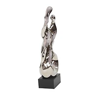 27" Silver Ceramic Modern Abstract Sculpture