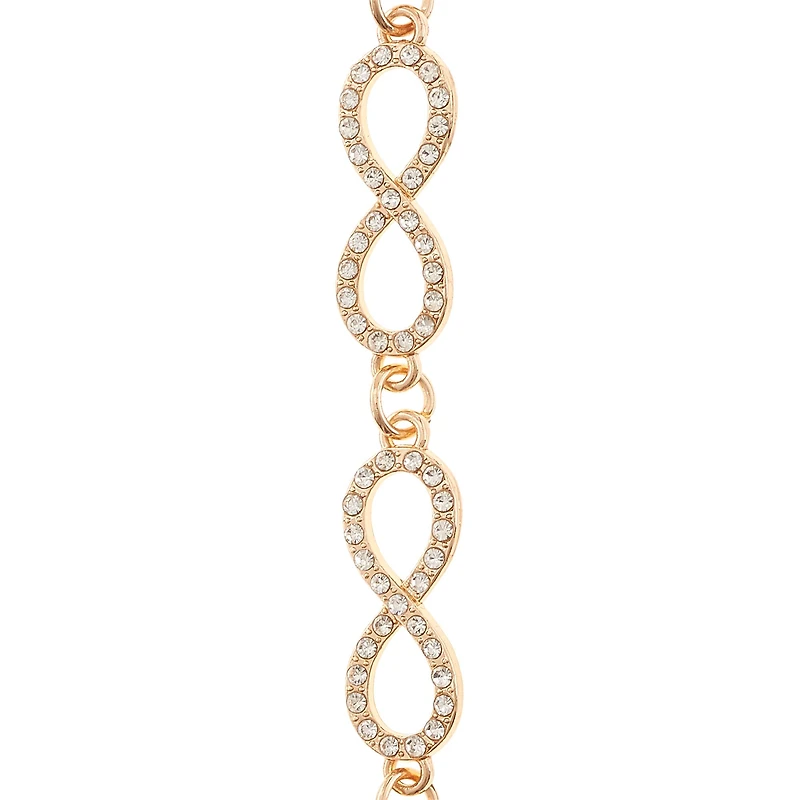 12 Pack:  Gold Rhinestone & Metal Infinity Beads, 32mm by Bead Landing™