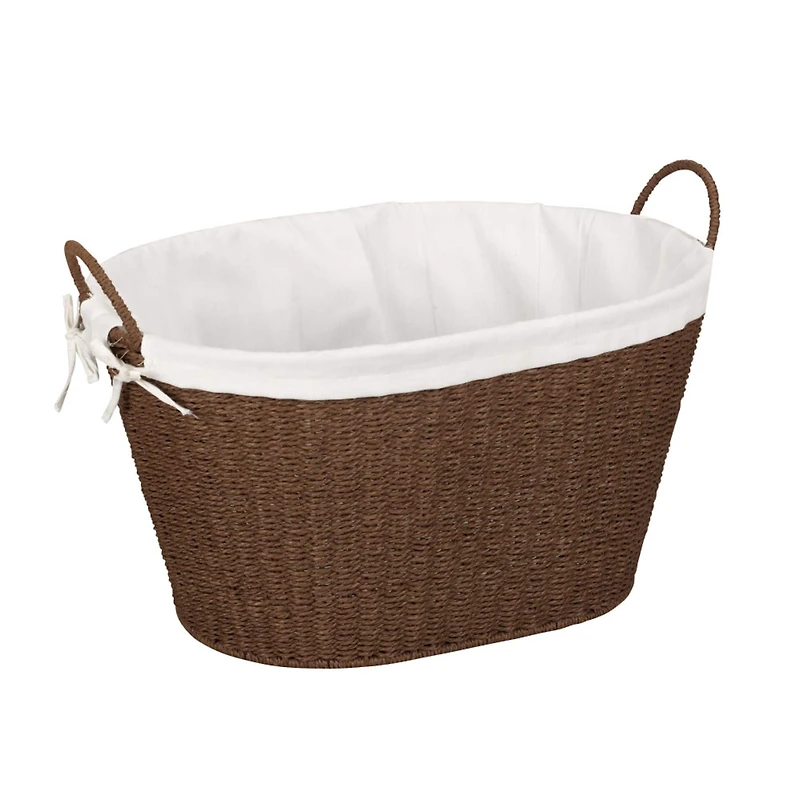 Household Essentials Paper Rope Woven Oval Laundry Basket