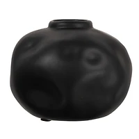 Hello Honey® 5.5" Matte Black Pinched Organic Shape Terracotta Vase
