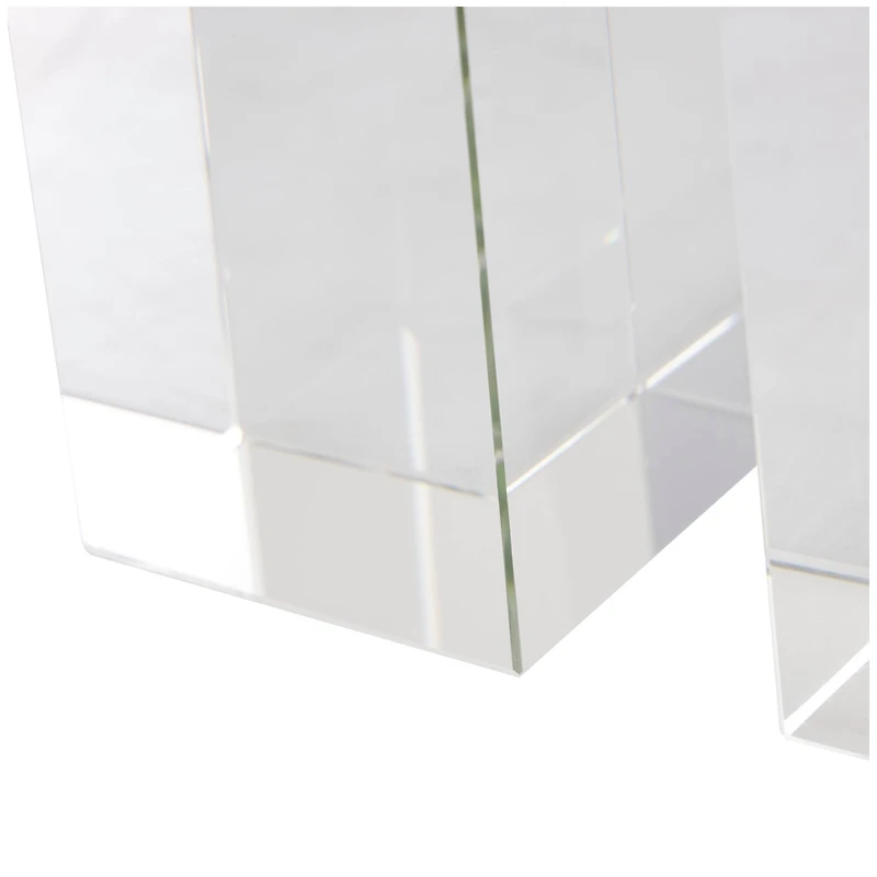 6" Clear Crystal Geometric Arched Bookends Set