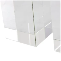 6" Clear Crystal Geometric Arched Bookends Set