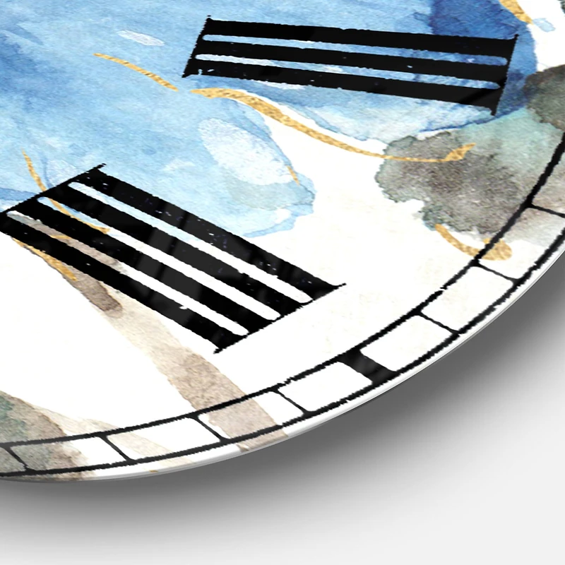 Designart Indigold Watercolor Flower I Traditional Wall Clock