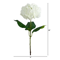 30" White Hydrangea Flower Stems, 3ct.