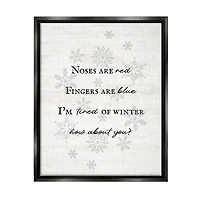 Stupell Industries Tired Of Winter Funny Poem Framed Floater Canvas Wall Art
