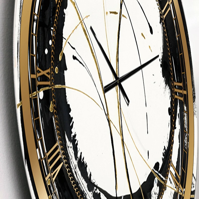 Designart 'Gold Metallic Circle Glam Wall Clock