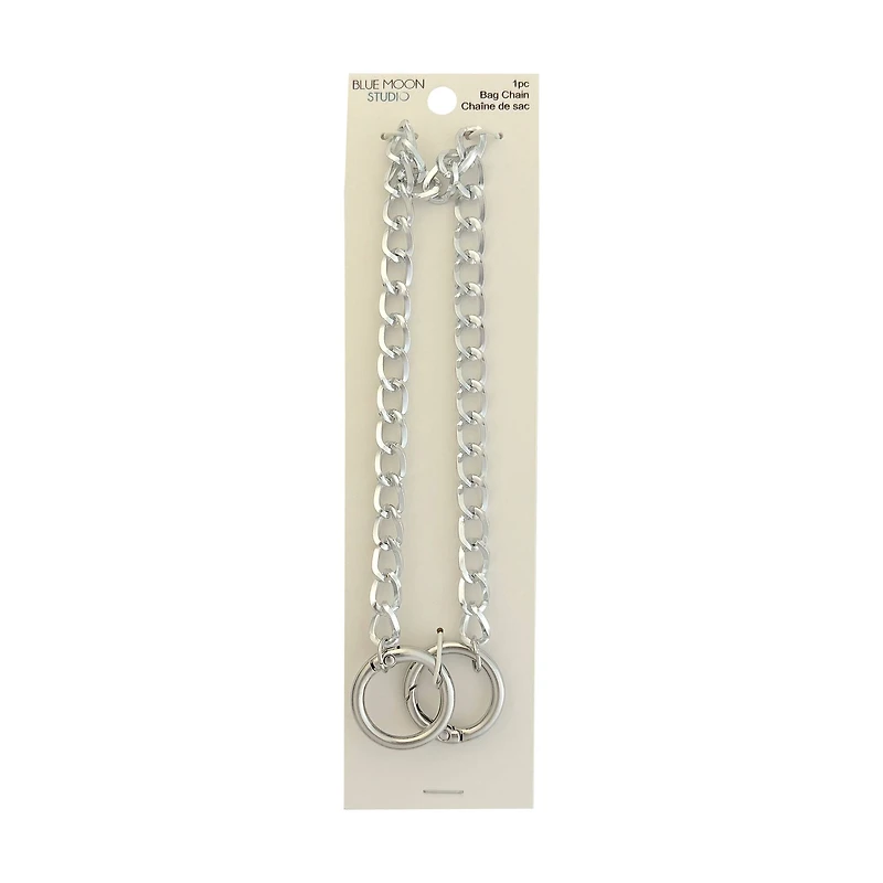 Blue Moon Studio™ 10.25" Silver Bag Chain with Circle Clasps