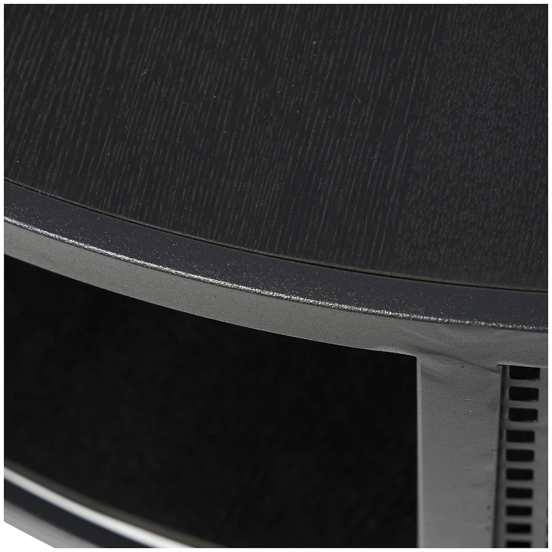 32" Black Metal Open Grid Frame Coffee Table