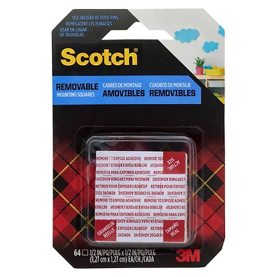 3M Scotch® Removable Mounting Squares, 1/2" x 1/2"