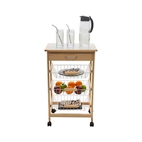 Organize It All 3-Tier Basket & Drawer Kitchen Cart
