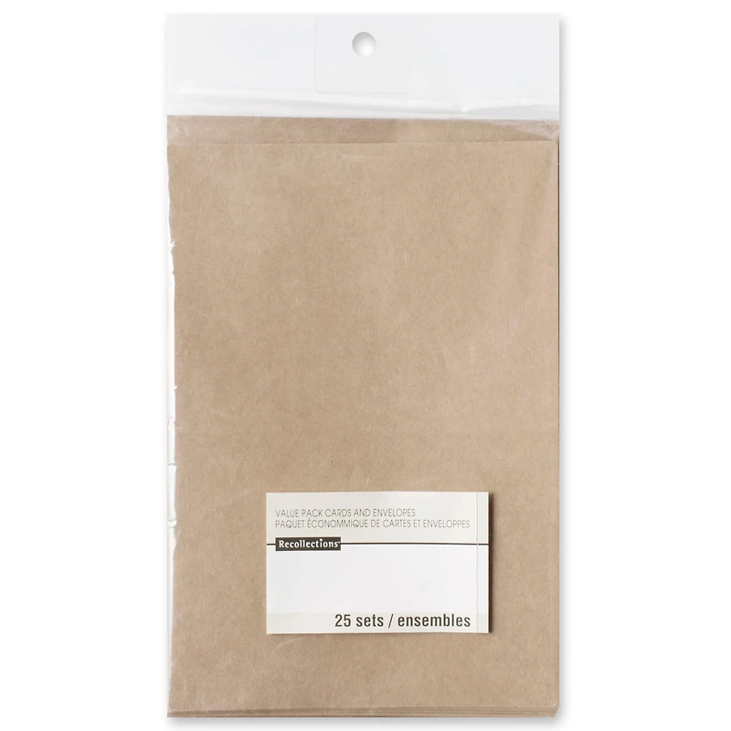 Small Kraft Cards & Envelopes by Recollections®, 4" x 5.5"