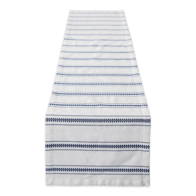 DII® 108" French Blue Zig Dobby Stripe Table Runner