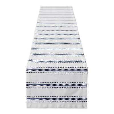 DII® 108" French Blue Zig Dobby Stripe Table Runner