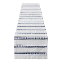 DII® 108" French Blue Zig Dobby Stripe Table Runner