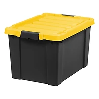 IRIS® 78.5qt. Black Store-It-All Utility Totes with Yellow Buckle Lids, 2ct.