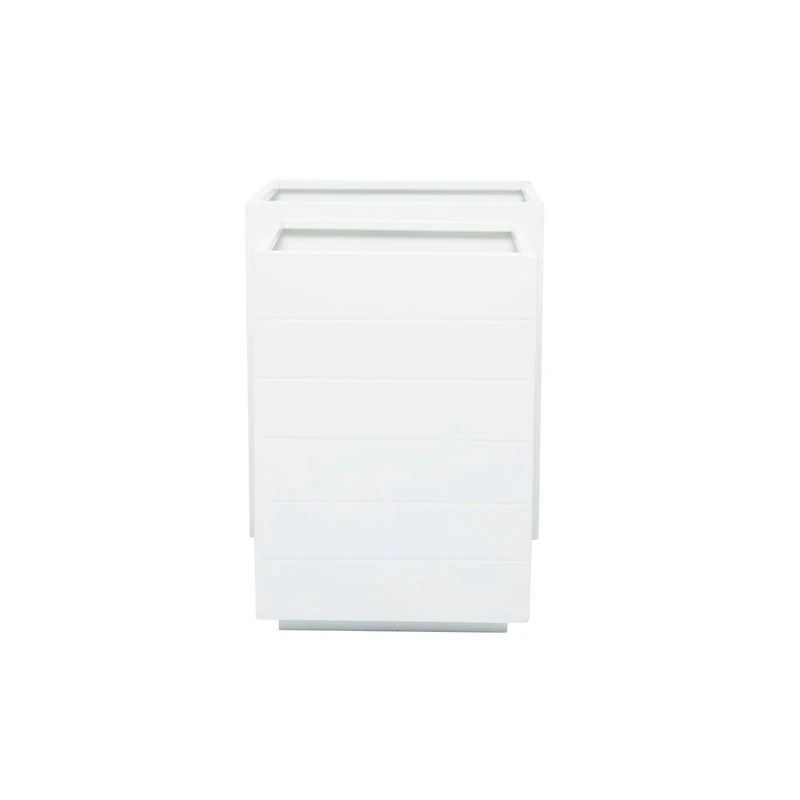 White Modern Planter, Set of 2" 17", 14"