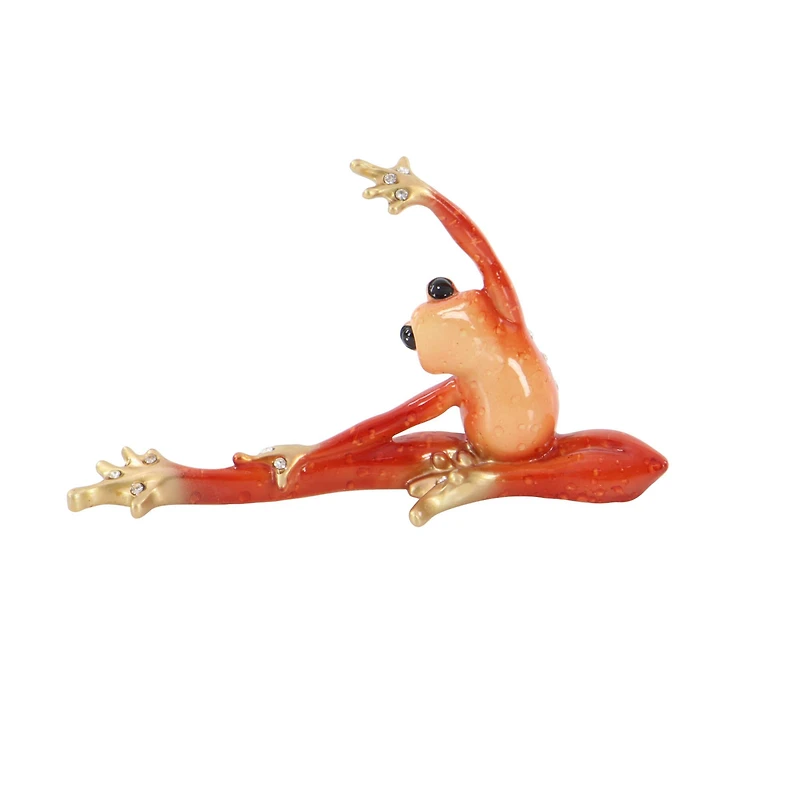 Set of 3 Gold Eclectic Polystone Frog Sculpture 8" x 5"