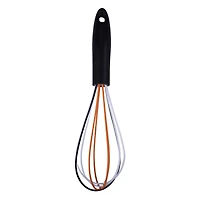 Mini Black, Orange & White Silicone Whisk by Makery™