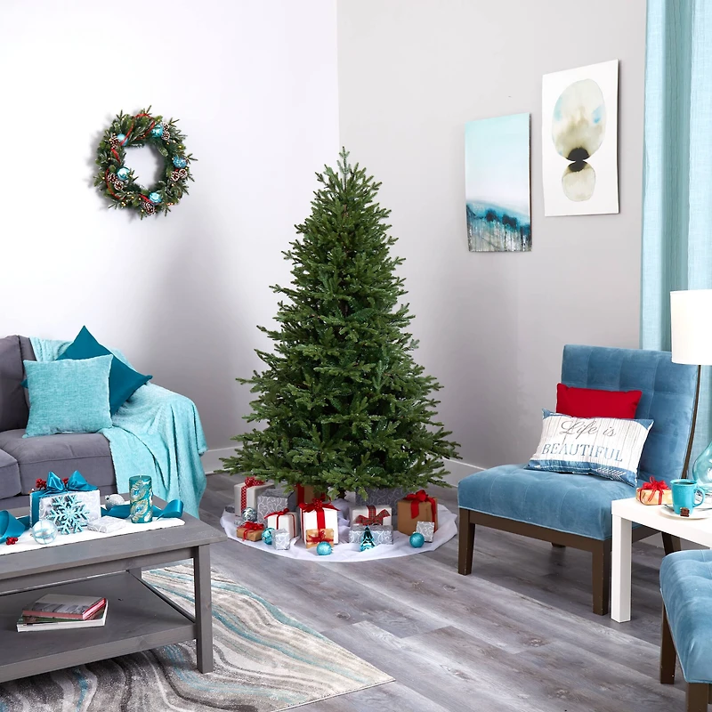 6ft. Pre-Lit Wyoming Spruce Artificial Christmas Tree with Clear LED Lights