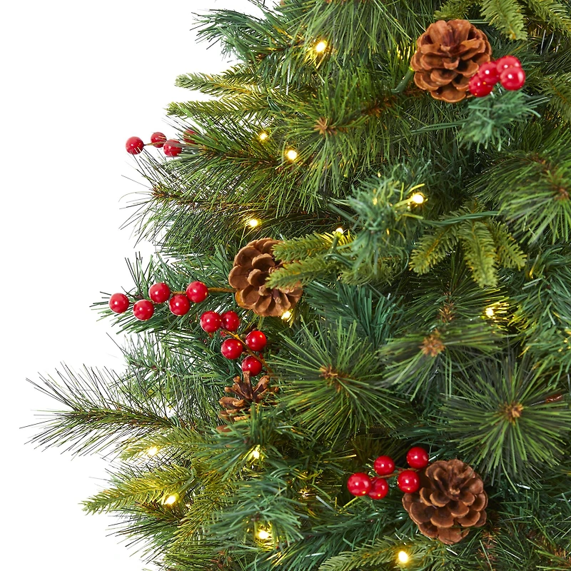 6ft. Pre-Lit Mixed Pine Artificial Christmas Tree, Clear LED Lights