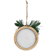 Cardinal and Pinecone "Joy to the World" Pine Disc Christmas Ornament - 5.25"