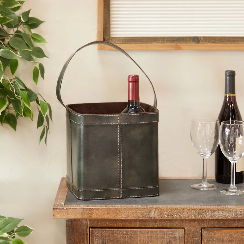 Blue Modern Wine Holder, 9" x 9" x 17"