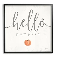 Stupell Industries Hello Pumpkin Fall Greeting Framed Giclee Art