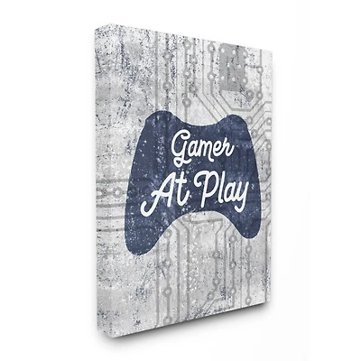 Stupell Industries Gamer at Play Quote Video Game Technology Boys Canvas Wall Art