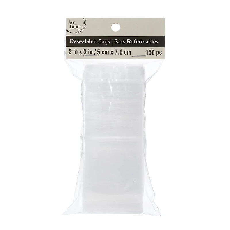 12 Packs: 150 ct. (1,800 total) 2" x 3" Resealable Zip Bags by Bead Landing™