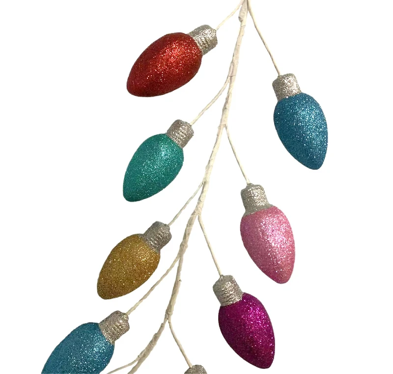 6ft. Glitter Rainbow Light Bulbs Garland by Ashland®