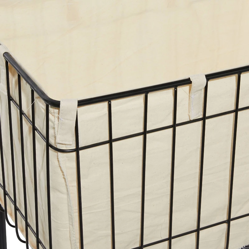 Black Contemporary Metal Storage Cart