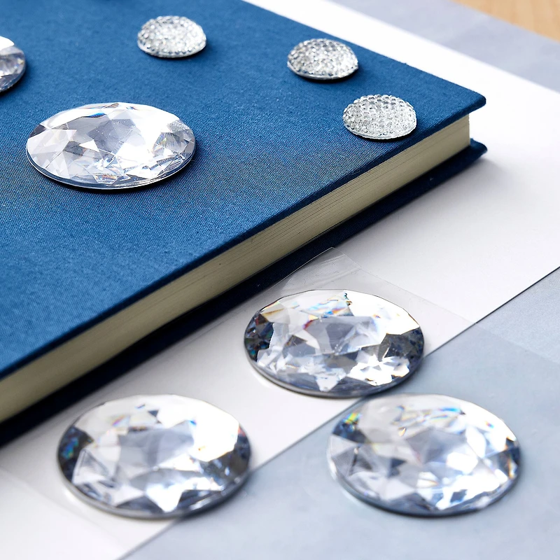 12 Packs: 5 ct. (60 total) Clear Jumbo Round Rhinestone Stickers by Recollections™