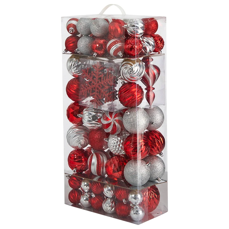 81ct. Holiday Deluxe Shatterproof Christmas Tree Ornament Box Set