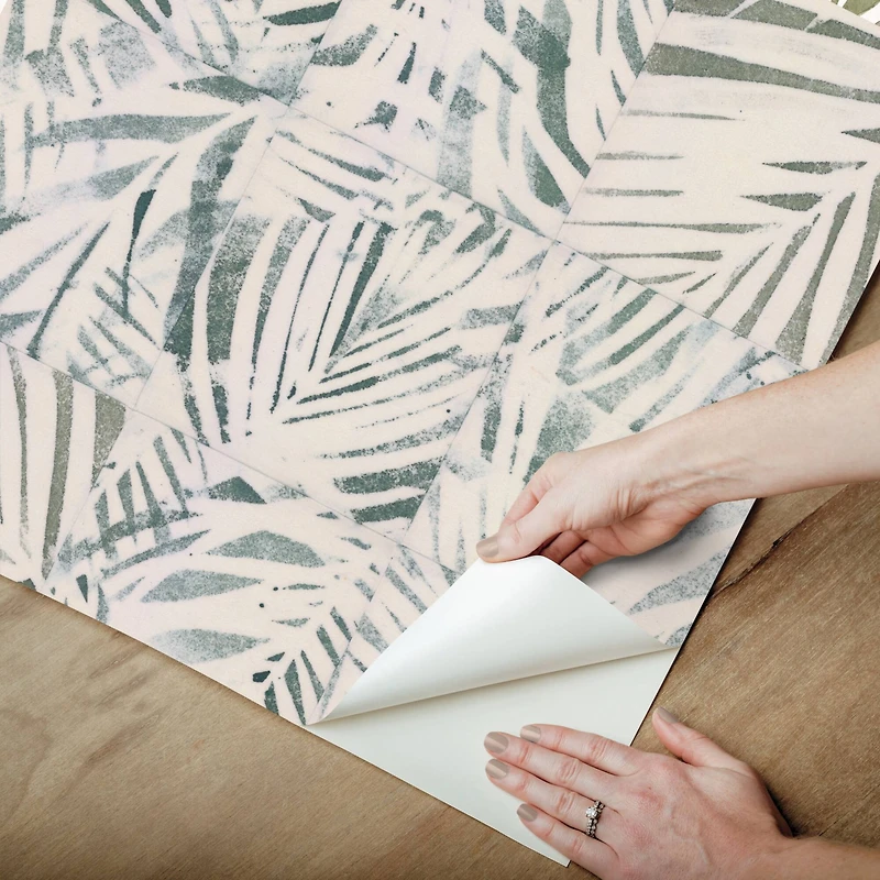 RoomMates Mr. Kate Cubism Palm Peel & Stick Wallpaper