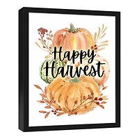 Happy Harvest Black Framed Canvas Wall Art