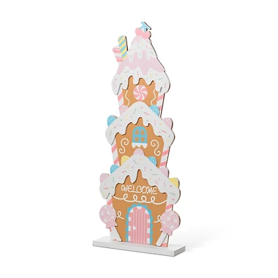 Glitzhome® 35.25" Wooden Christmas Gingerbread House Porch Decor