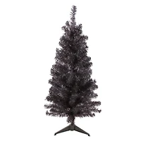 4ft. Unlit Holographic Brown Slim Artificial Tinsel Christmas Tree