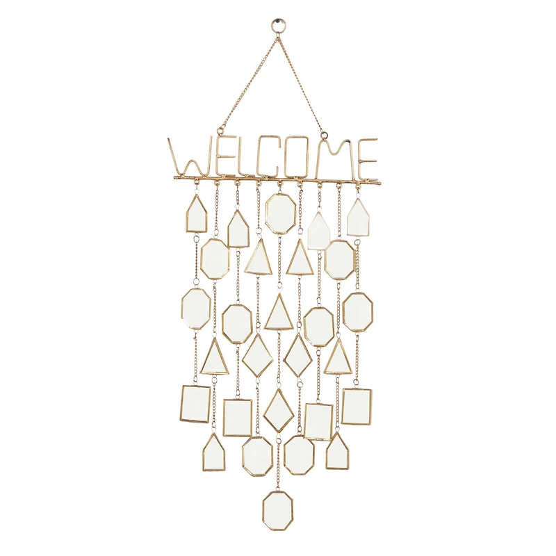 36" White & Gold Metal Eclectic Windchime