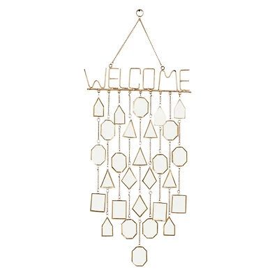 36" White & Gold Metal Eclectic Windchime