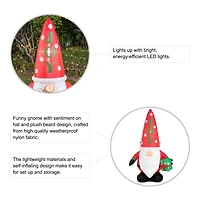 Glitzhome® 6ft. Lighted Inflatable Gnome Décor