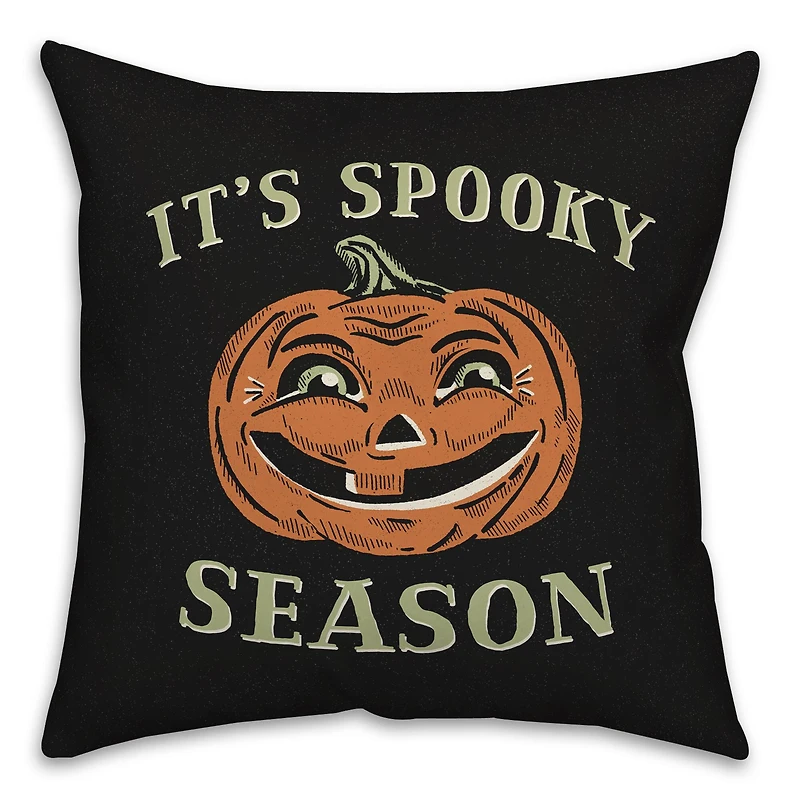Retro Pumpkin Spooky Season Spun Poly Throw Pillow