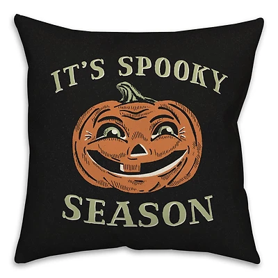 Retro Pumpkin Spooky Season Spun Poly Throw Pillow