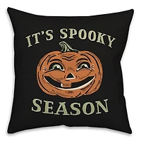 Retro Pumpkin Spooky Season Spun Poly Throw Pillow