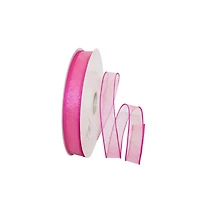 JAM Paper 7/8" x 50yd. Sheer Glitz Wired Value Ribbon