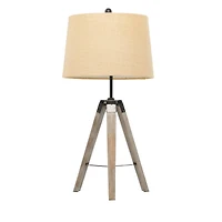 Set of 2 Brown Wood Rustic Table Lamp, 31"