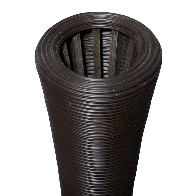 Brown Rattan Coastal Style Vase, 48" x 12" x 12"