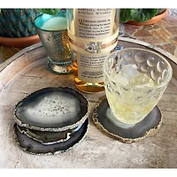 Natural Agate Coasters With Raw Edges- set of 4